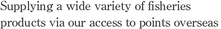 Supplying a wide variety of fisheries products via our access to points overseas 